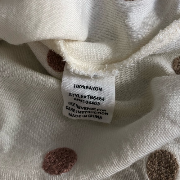 Mine White Polkadot Blouse Size Large - Picture 8 of 9